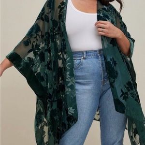 Velvet Sheer Green Duster from Torrid
